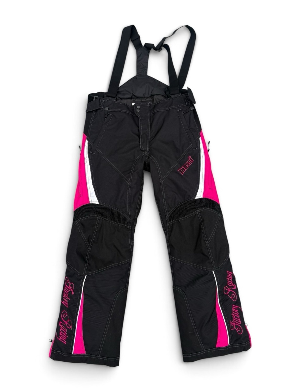 Mossi Racing Women’s Snowmobile Bib Pants Black Pink Insulated Flotex MEDIUM
